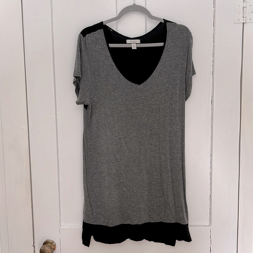 Nicole Miller T-Shirt Dress Black & Gray XL